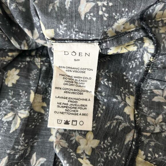 NEW Doen Ismene Mini Dress In Noir Winding Blossoms Organic Cotton Size Small - Picture 8 of 8